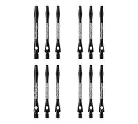 RED DRAGON Laser Inciso Alluminio Alberi Freccette Aste Medi - Nero - 4 Set per Confezione (12 Alberi in Totale)