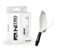 RED DRAGON Nitro Flite, freccette con sistema integrato per voli e steli, forma e design n. 2, colore bianco e nero, lunghezza corta