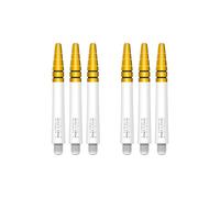 RED DRAGON Nitrotech - Steli per Freccette intermedi Bianchi e Dorati, 2 Set per Confezione (6 steli in Totale)