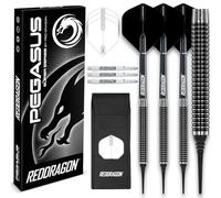 RED DRAGON Pegasus Freccette Soft Tungsteno 18g con Alette Freccetta Nero, Gambi Freccette Nero