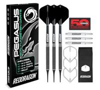 RED DRAGON Pegasus Freccette Soft Tungsteno 20g con Alette Freccetta Bianco, Gambi Freccette Bianco