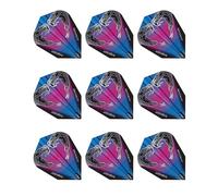 RED DRAGON Peter Wright - Alette per freccette V-Standard, colore nero, trasparenti, 3 set per confezione (9 alette per freccette in totale)