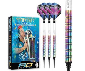 Red Dragon Peter Wright Snakebite 1 Soft-Tip - 18g - 90% Tungsten Steel Darts with Hardcore Flights, Shafts, Wallet & Red Dragon Checkout Card by Red Dragon Darts