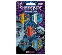 RED DRAGON Peter Wright Snakebite DWC Hardcore Freccette Volo Collezioni 5 set per confezione (15 voli in totale)