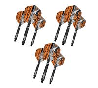 RED DRAGON Peter Wright Snakebite Hardcore Orange Flight And STEM Combo Pack