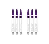 RED DRAGON Peter Wright Snakebite Nitrotech Medium White and Purple Stems - 2 set per confezione (6 steli in totale)