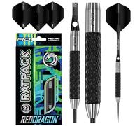 RED DRAGON Rat 1: 32g Freccette Tungsteno con Punta Acciacio, Voli e Freccette Aste