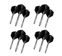RED DRAGON Set Combinato per Freccette e fusti (Stems) - Black Hardcore Flights & VRX Black