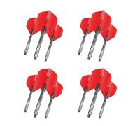 RED DRAGON Set di Alette per Freccette e fusti (Stems) - Red Hardcore Flights & VRX Black