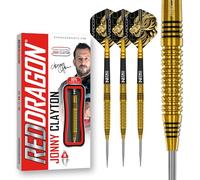 RED DRAGON Set di Freccette Professionali in tungsteno Jonny Clayton Gold da 22 Grammi con Alette e steli