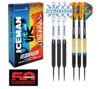 RED DRAGON Peter Wright 'Snakebite' v Gerwyn Price 'Iceman' DWC Steel Tip Set di Freccette in Ottone con Alette e fusti