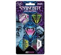 RED DRAGON Snakebite Hardcore Dart Flight Collection 5 Set per Confezione (15 Alette in Totale)