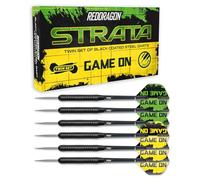 Red Dragon Strata Game On Darts Set - Freccette con Punta in Acciaio Nero, 6 x 20 g
