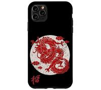 Red Dragon White Rising Sun Chinese Strength Symbol Custodia per iPhone 11 Pro Max