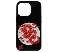 Red Dragon White Rising Sun Chinese Strength Symbol Custodia per iPhone 13 Pro