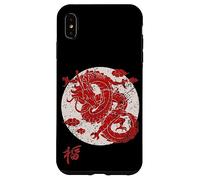 Red Dragon White Rising Sun Chinese Strength Symbol Custodia per iPhone XS Max