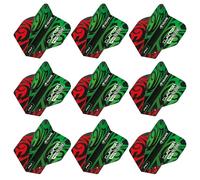 RED DRAGON Yin Yang Double Sided Jonny Clayton Alette per freccette standard rosse e verdi, 3 set per confezione (9 alette per freccette in totale)