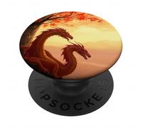 Red Dragons Cell Phone Grip Holder Popper Fall Book Dragon PopSockets PopGrip Adesivo