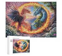 Red Eagle And Blue Dragon Encounter Puzzle 300 Pezzi Per Adolescenti 14+ Attività Dopo Scuola Sviluppo Logico Regalo Per Apprendimento 300 PCS