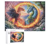 Red Eagle And Blue Dragon Encounter Puzzle 500 Pezzi Per Anziani Gioco Intellettuale Supporto Alla Memoria Regalo Per Occasione Speciale 500 PCS