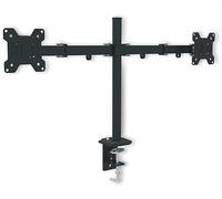 Red Eagle Pixel Twin - Supporto da tavolo per 2 schermi, regolabile in altezza per monitor da 13 a 27 pollici, Vesa 75 x 75 e 100 x 100, portata fino a 8 kg per braccio monitor, 2 opzioni di montaggio