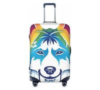 Red Eared Dog Elastic Travel Luggage Cover Protector Protector Stampa Valigia Bagagli Copertura Anti-Graffio, Nero , XL