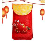 Red Envelopes - 18.5x10.5cm Traditional Embroidery Design Packet | 2026 Lunar New Year Red Envelope For Spring Festival, Marriage, Money Bag For Children Engagement