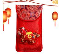 Red Envelopes - 18.5x10.5cm Traditional Embroidery Design Packet | 2026 Lunar New Year Red Envelope For Spring Festival, Marriage, Money Bag For Children Engagement