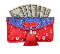 Red Envelopes Chinese, Auspicious Embroidery Packets with Tassels, Red Money Envelopes for Adults Elders, Home Family Gathering Holidays Birthday Spring Festival Invitations Greetings