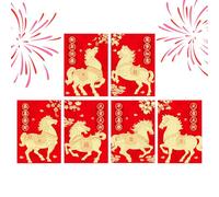 Red Envelopes - Hot Stamping Lunar Gift Packet, Horse Pattern Pocket with Premium Craft, Festive Blessing Envelope Design, Celebration Accessory for Family Events, Cash Holder for Festival Use
