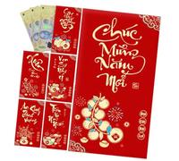 Red Envelopes - Money Packets, Paper Units Traditional Decoration for Monetary Giving, Cultural Item with Symbolism, Festive Supply for Relatives, Friends and Young People