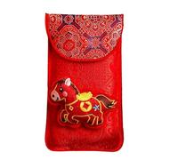 Red Envelopes - Traditional Embroidery Packet, Festive Lunar New Year 2026 Design with Gold Accents, Decorative Envelopes for Spring Festival Marriage Engagement Birthday Wedding Celebration