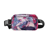 Red Evil Anime Girl Halloween Carino Marsupio per donne e uomini, piccolo marsupio da viaggio con tracolla regolabile per viaggi, palestra, lavoro