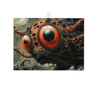 Red Eyed Bug - Tappetino scolapiatti grande in microfibra, riutilizzabile, lavabile, per accessori da cucina, 45,7 x 61 cm