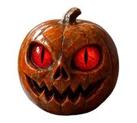Red-Eyed Pumpkin Figurine, Handmade Halloween Marbled Resin Sculpture, Healing Artwork, Suitable for Home or Office Decoration(1pcs)