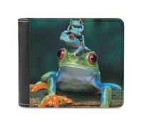 Red-Eyed Tree Frog - Portafoglio da uomo in pelle sottile, con porta carte di credito, Stile:, Taglia unica