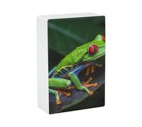 Red Eyed Tree Frog - Portasigarette portatile, leggero, da viaggio, impermeabile, in plastica, tascabile, per 20 sigarette
