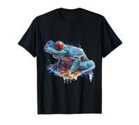 Red Eyed Tree Frog Rainforest Anfibio Green Body Tree Frog Maglietta