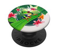 Red Eyed Tree Frog - Stile cartone animato PopSockets PopGrip Adesivo