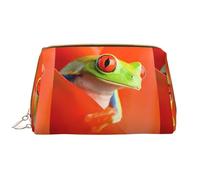Red Eyes Tree Frogs - Borsa cosmetica in pelle con chiusura a cerniera, portatile, impermeabile, per casa, viaggi, per organizzare articoli da toeletta, bianco, Taglia unica