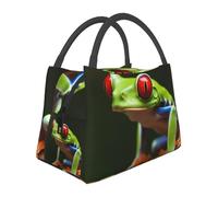 Red Eyes Tree Frogs Borsa per il pranzo per donne e uomini adulti isolata Lunch Box riutilizzabile a prova di perdite Borsa per il pranzo di grande capacità Contenitore per alimenti portatile per il