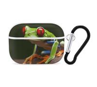 Red Eyes Tree Frogs Custodia per AirPods Pro 2, antiurto, custodia rigida protettiva per uomo e donna, compatibile con Airpod Pro custodia di 2a/1a generazione con portachiavi - bianca