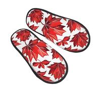 Red Fall Maple Leaves Autumn Pantofole Da Casa Comode Pantofole Portatili Ciabatte Da Viaggio Per Hotel Uomo Sauna L