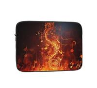 Red Flame Music Note Custodia per laptop da 13 pollici, TSA Custodia protettiva per notebook antiurto Custodia protettiva per notebook resistente all'acqua Custodia per il trasporto del computer