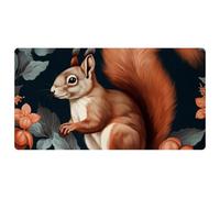Red Flower Squirrel-1549 Tappeto da cucina imbottito, antimacchia, facile da pulire, per casa, lavello e ufficio, 40 x 75 cm