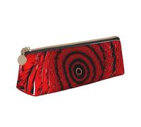 Red Flower Vortex Spiral Print PVC Coin Purse Money Bag Makeup Case Pencil Pouch Zipper cancelleria caso Donne Uomini, Bianco, One Size, Semplice