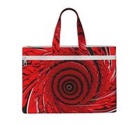 Red Flower Vortex Spiral Print Unisex Canvas Tote File Bag Shopping Office Travel Beach Document Storage Bags