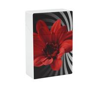 Red Flower1 - Portasigarette in plastica stampato, impermeabile, leggero, tascabile, resistente, per uomini e donne