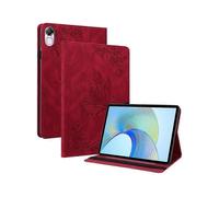 (Red) For Honor Pad X9 Leather Cover Imprinted Flip Stand Card Holder Tablet Case