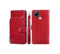 (Red) For Realme C21 Zipper Bag PU + TPU Horizontal Flip Leather Case with Holder & Card Slot & Wallet & Lanyard